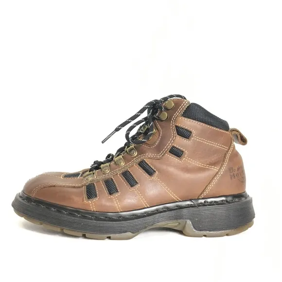 Dr. Martens Vintage Chunky Leather Brown Walking Hiking Ankle Boots Shoes 7