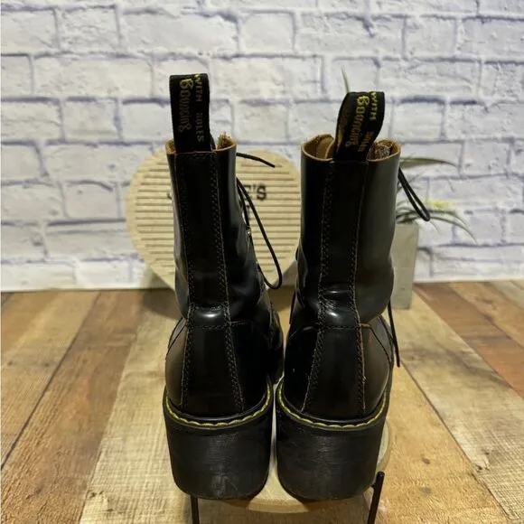 Dr. Martens Leona Vintage Smooth Leather COMFY Heeled Boots 8