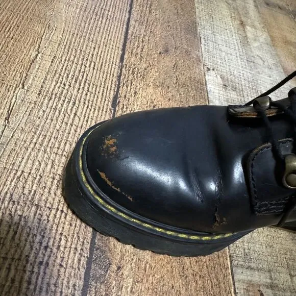 Dr. Martens Leona Vintage Smooth Leather COMFY Heeled Boots 8