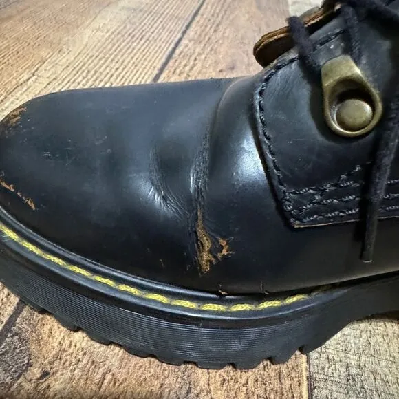 Dr. Martens Leona Vintage Smooth Leather COMFY Heeled Boots 8