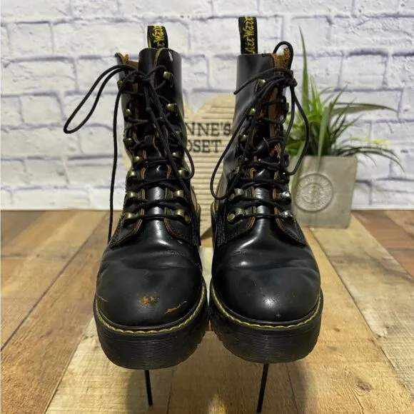 Dr. Martens Leona Vintage Smooth Leather COMFY Heeled Boots 8