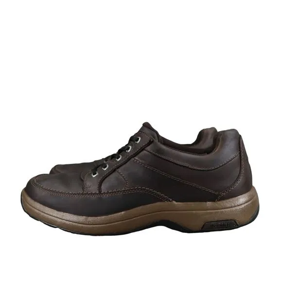 Dunham Shoes Men 12 Oxford Derby Midland Casual Comfort Waterproof Leather Brown