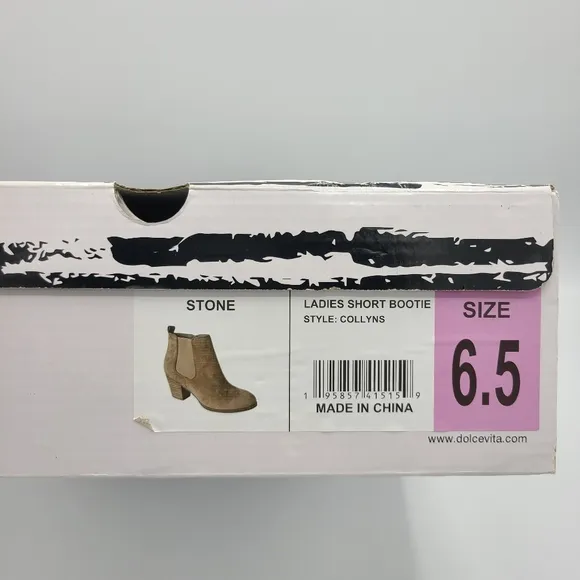 DV By Dolce Vita Collyns Short Bootie Ankle Boot Faux Suede Stone Tan