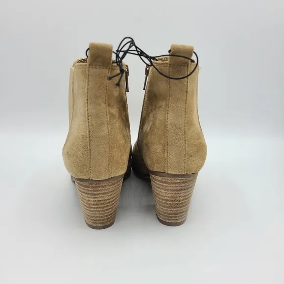 DV By Dolce Vita Collyns Short Bootie Ankle Boot Faux Suede Stone Tan