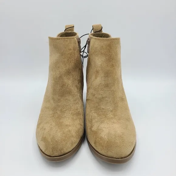 DV By Dolce Vita Collyns Short Bootie Ankle Boot Faux Suede Stone Tan