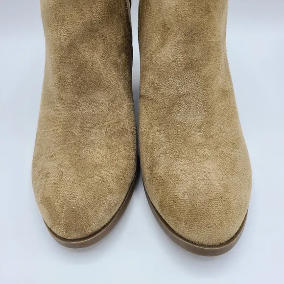 DV By Dolce Vita Collyns Short Bootie Ankle Boot Faux Suede Stone Tan