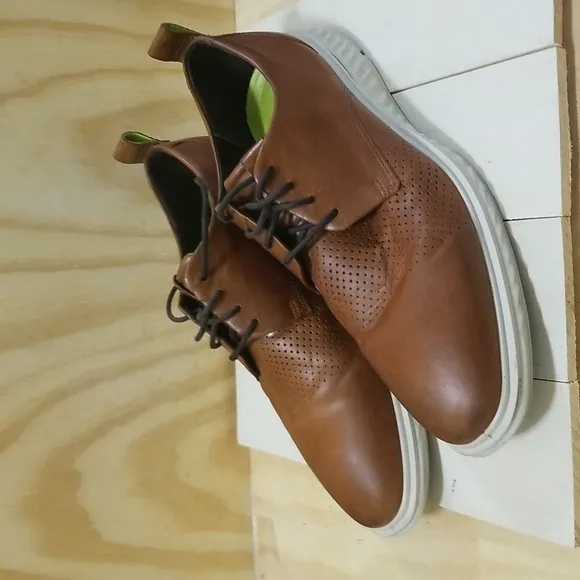 ECCO Men's ST.1 Hybrid Lite Modern Tie Oxford Leather Dress Shoes-Brown Size 12