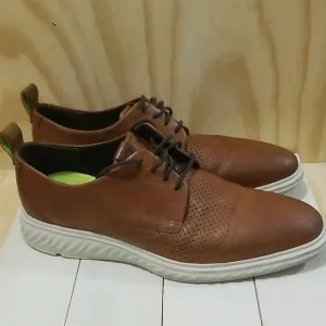 ECCO Men's ST.1 Hybrid Lite Modern Tie Oxford Leather Dress Shoes-Brown Size 12