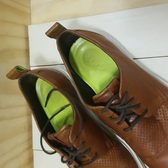 ECCO Men's ST.1 Hybrid Lite Modern Tie Oxford Leather Dress Shoes-Brown Size 12