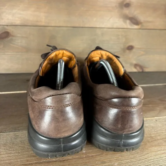 ecco seawalker mens size 44 shoes brown leather comfort walking oxfords