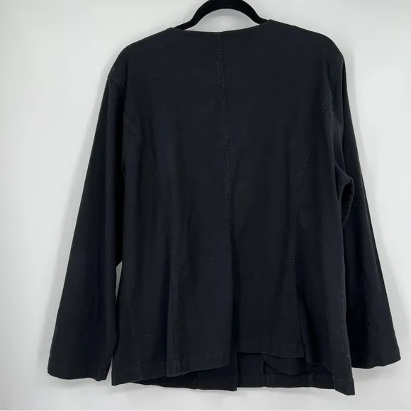 Eileen Fisher Jacket Coat Shacket Black Utility Type Style Plus Size 2X Denim