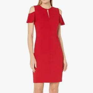 Elie Tahari Oleandra key hole cold shoulder dress size 8