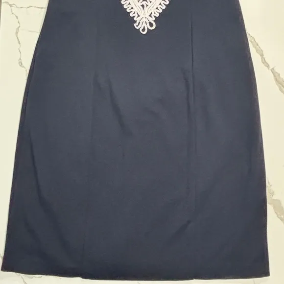 Eliza J. | Navy/White Embroidered Women’s Sleeveless Sheath Dress