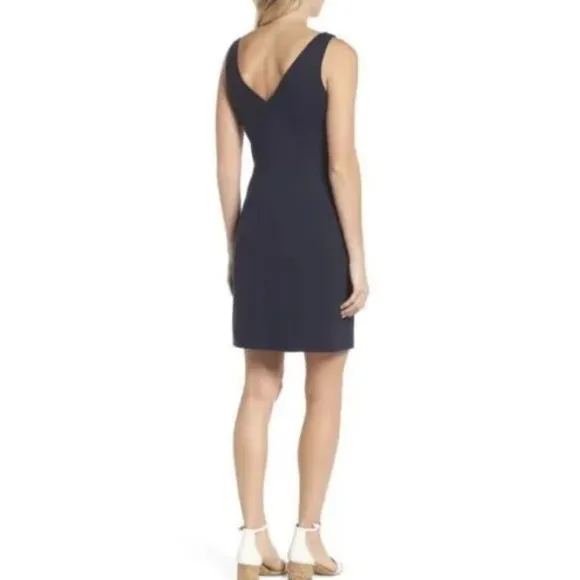 Eliza J. | Navy/White Embroidered Women’s Sleeveless Sheath Dress