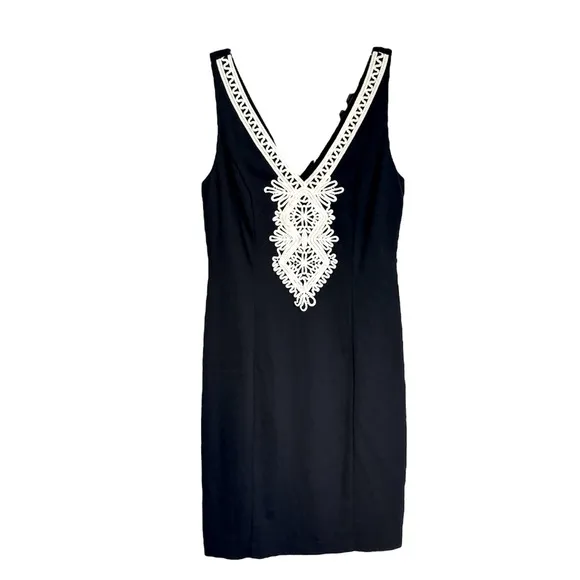 Eliza J. | Navy/White Embroidered Women’s Sleeveless Sheath Dress