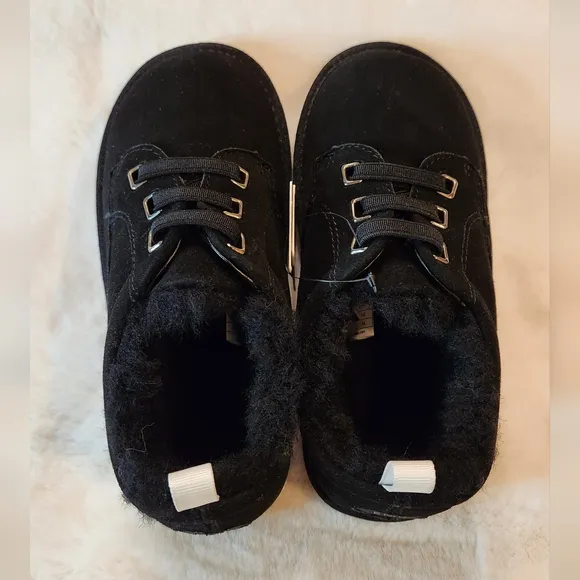 Emu Australia Kenner Black Suede Merino Wool Lined Shoes Size Kids 13 New in Box