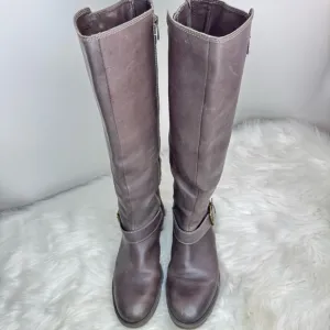 Enzo Angiolini Women's Tall Gray Leather Boots