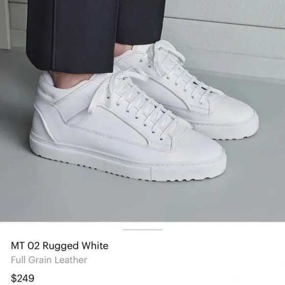 ETQ Amsterdam white leather shoes size 8