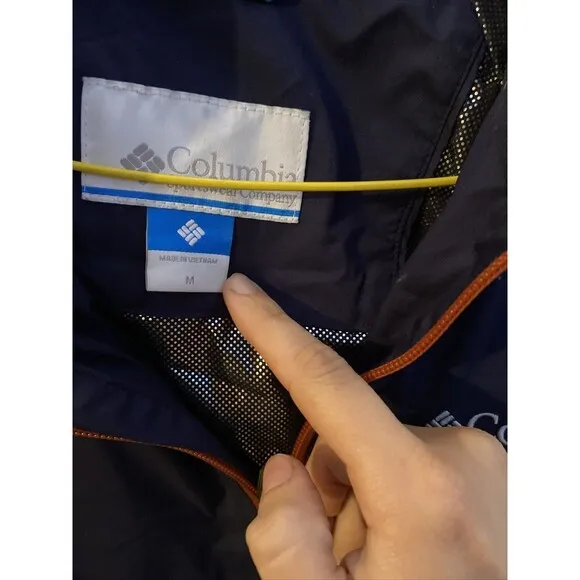 EUC Columbia Omni-Tech Waterproof Hooded Jacket Coat Color Blue Size Medium M