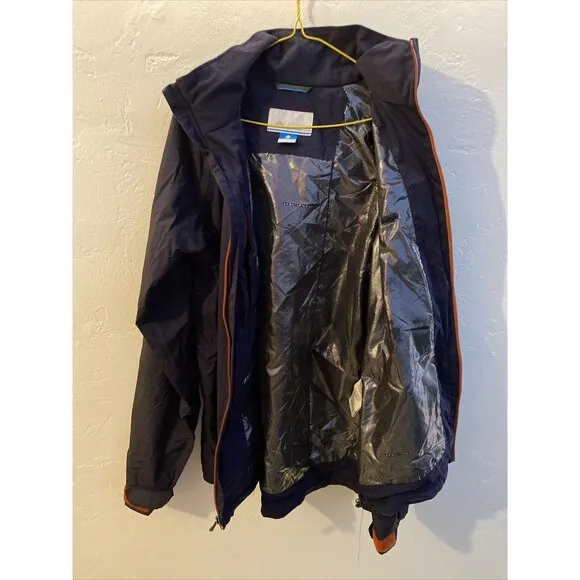 EUC Columbia Omni-Tech Waterproof Hooded Jacket Coat Color Blue Size Medium M