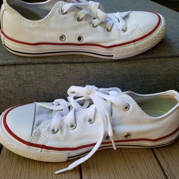 EUC CTAS vintage old school optic white canvas (3Y) KICKS