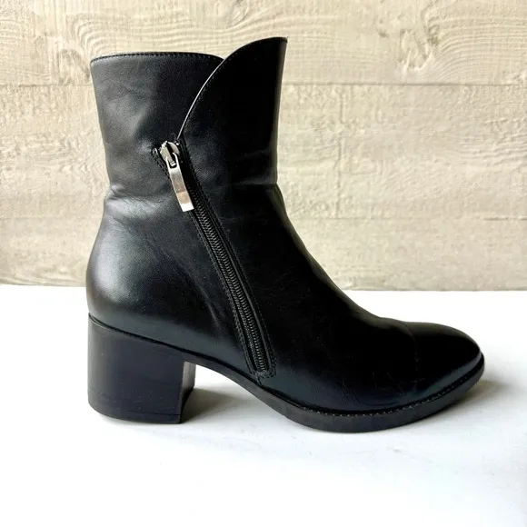 EUC Stefano Gamba Italy Womens Short Leather Boot Double-sided Zipper EU 39 US 8