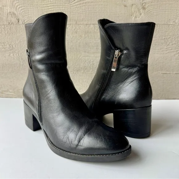 EUC Stefano Gamba Italy Womens Short Leather Boot Double-sided Zipper EU 39 US 8