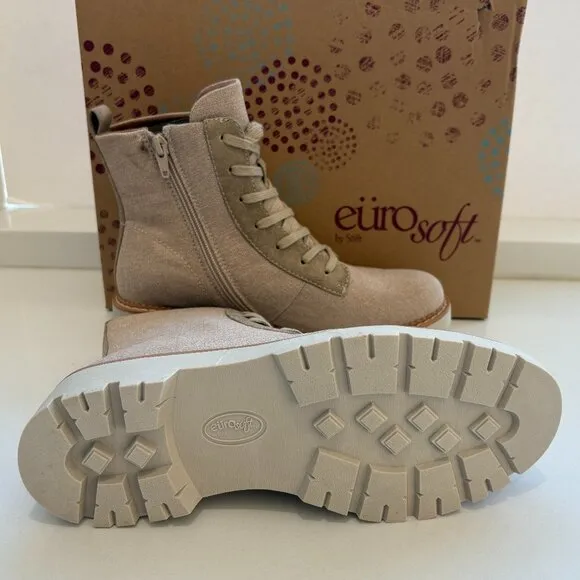 Eurosoft by Sofft Blaike Boots Combat Booties Stone Taupe Size 7 NEW