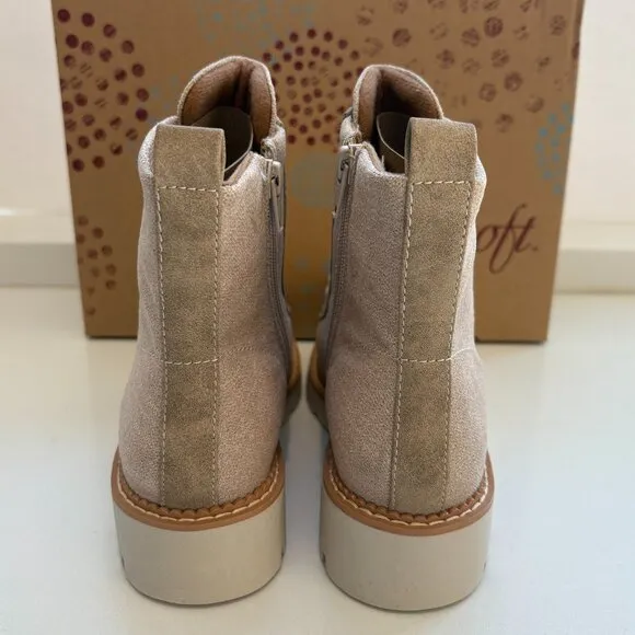 Eurosoft by Sofft Blaike Boots Combat Booties Stone Taupe Size 7 NEW