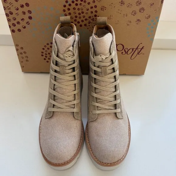 Eurosoft by Sofft Blaike Boots Combat Booties Stone Taupe Size 7 NEW