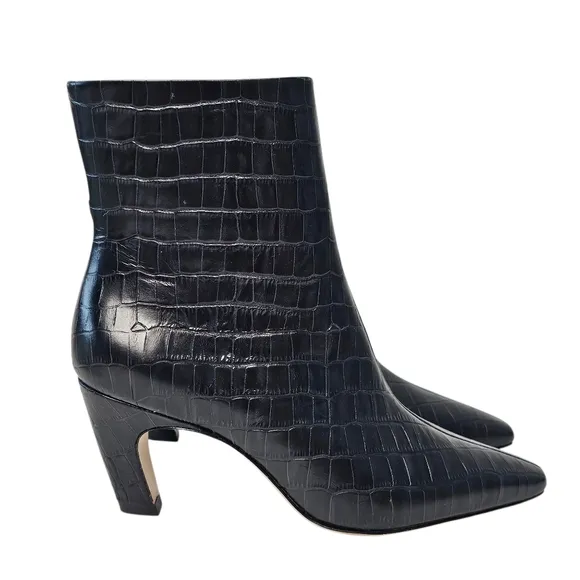 Everlane The Short Banana Heel Boot in Black Croc size 8.5