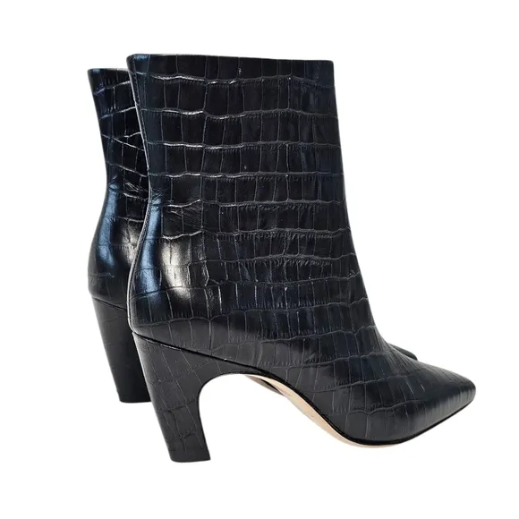 Everlane The Short Banana Heel Boot in Black Croc size 8.5