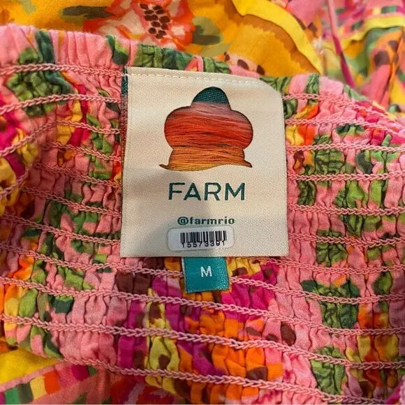 FARM RIO Mixed Fruits Paradise Midi Dress Size Medium