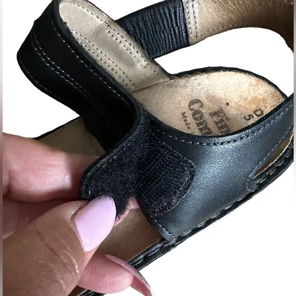 FINN COMFORT ALANYA BLACK VELCRO SANDALS