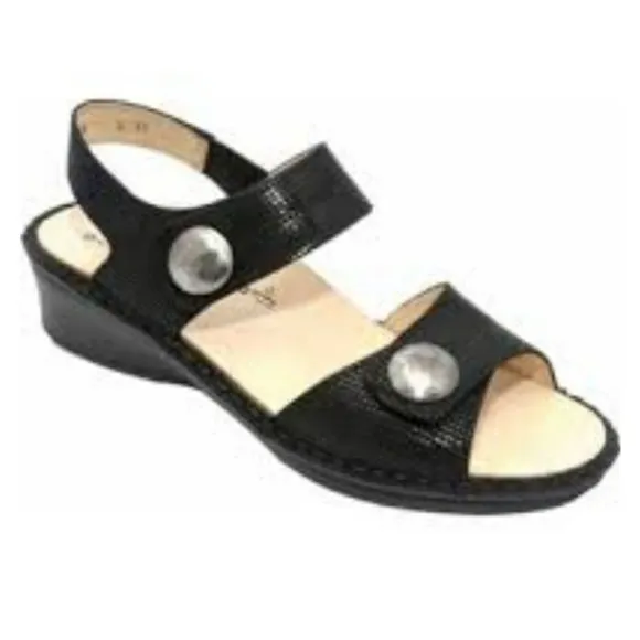 FINN COMFORT ALANYA BLACK VELCRO SANDALS