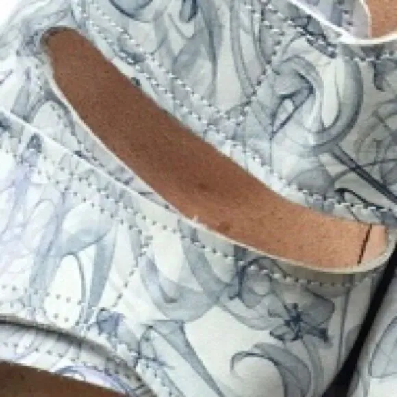 FINN COMFORT SHOES Slip On Leather Jamaica Wedge Sandal Print 42