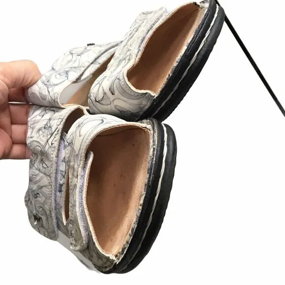 FINN COMFORT SHOES Slip On Leather Jamaica Wedge Sandal Print 42