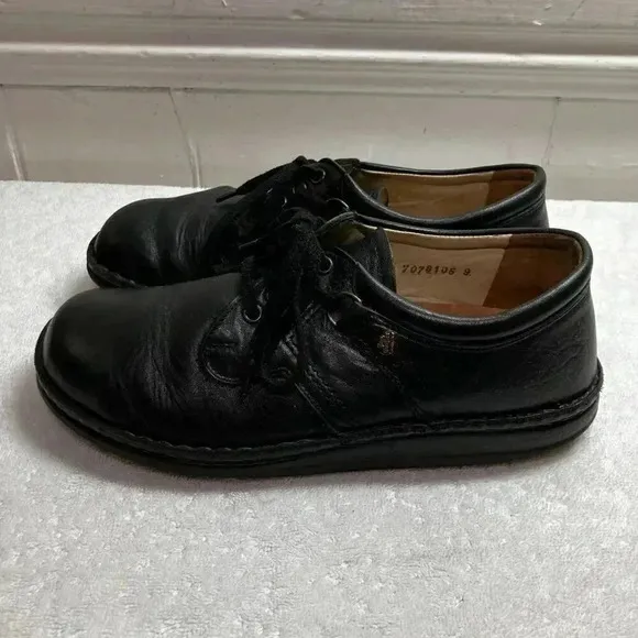 Finn Comfort Womens Leather Oxford Comfort Shoes Size 38 (US 8) Black FA GDD