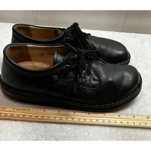 Finn Comfort Womens Leather Oxford Comfort Shoes Size 38 (US 8) Black FA GDD