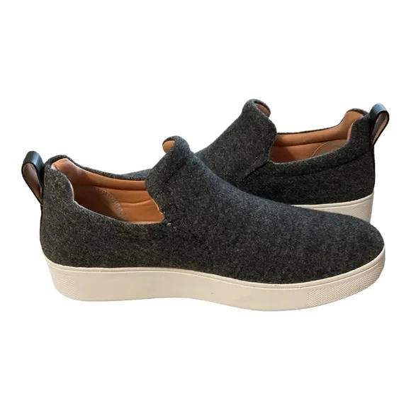 FitFlop Women's RALLY Felt Slip On Comfort Sneakers Shoes Size 7.5 GREY