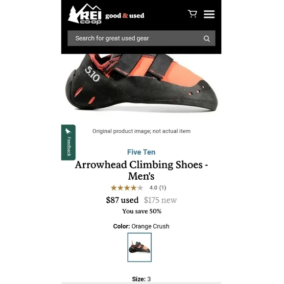 Five Ten Arrowhead Climbing Shoes Size 3 NEW NIB