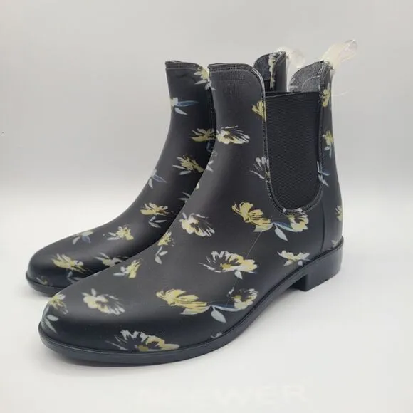 Floral Chelsea Rain Boots Women's Size 7