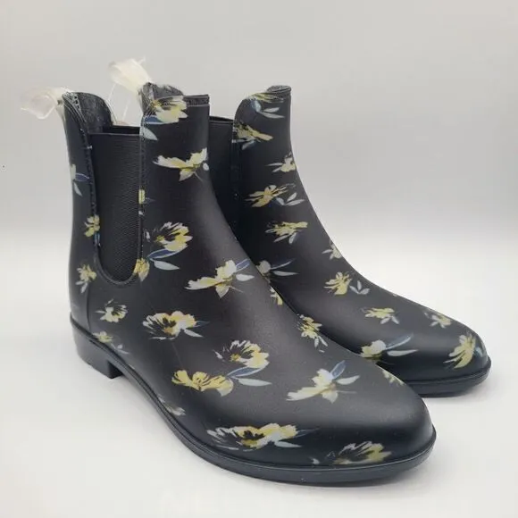 Floral Chelsea Rain Boots Women's Size 7