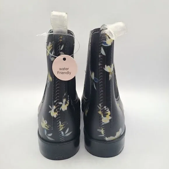 Floral Chelsea Rain Boots Women's Size 7