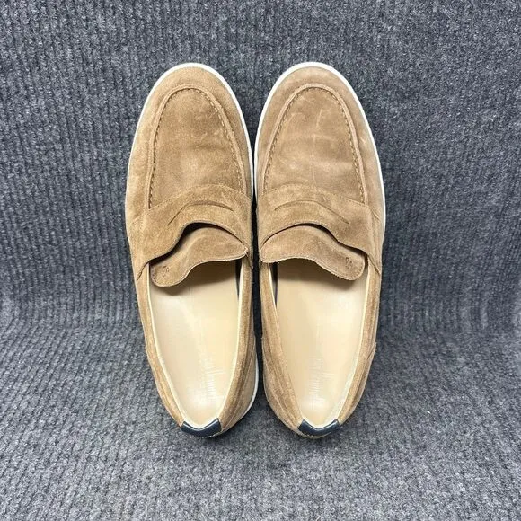 Floris Van Bommel Bora Penny Suede Leather Slip On Loafers Shoes Brown Mens 8