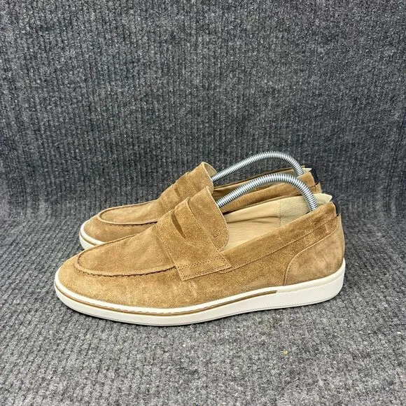 Floris Van Bommel Bora Penny Suede Leather Slip On Loafers Shoes Brown Mens 8