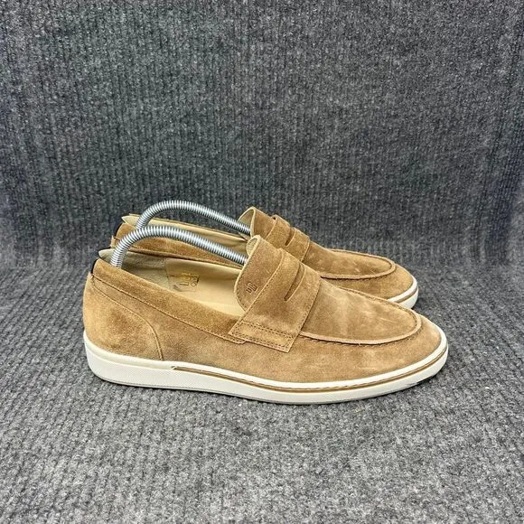 Floris Van Bommel Bora Penny Suede Leather Slip On Loafers Shoes Brown Mens 8