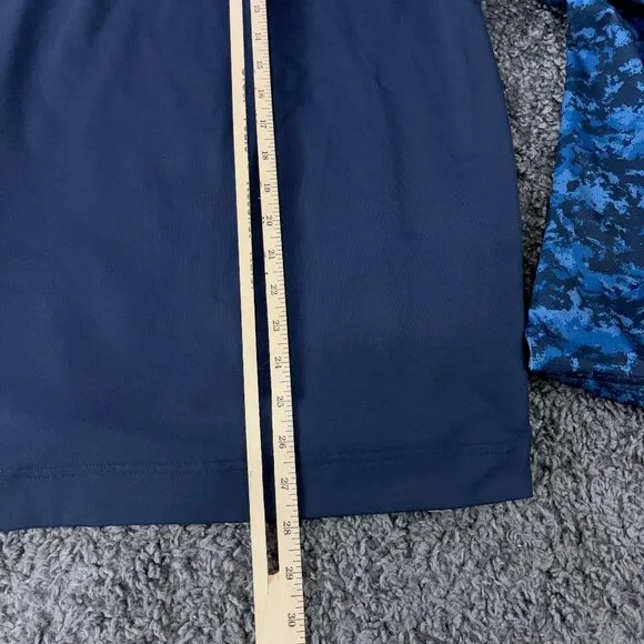 FootJoy Camo Pullover 1/4 Zip Jacket Mens Medium Blue Color Block Mid Layer