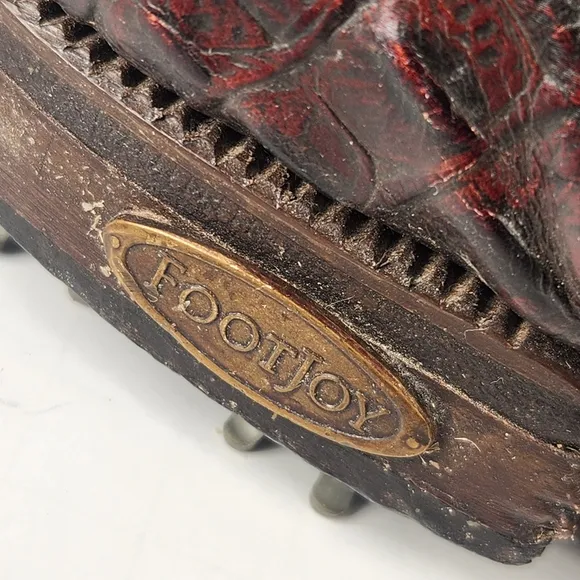FOOTJOY Classics-Dry Mens 10 D Brown Alligator Leather Vintage Golf Shoes 505989