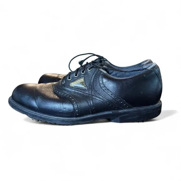 Footjoy Dry I.C.E. Men's Black Leather Lace Up Golf Spikes Shoes Size 9